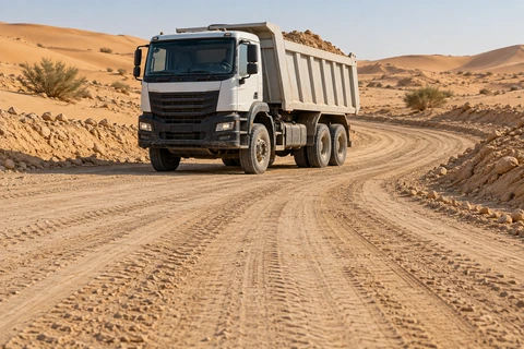 Desert access track — illustrative service scene